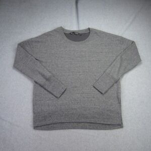 Athleta Sweatshirt Womens Large Grey Heather Luxe Coaster Crew Neck Long Sleeve